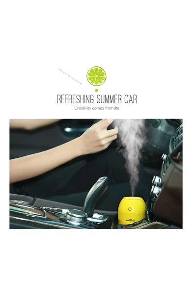 Pazariz 180 ml Limon Şeklinde Mini Oda Hava Nemlendirici Buhar Makinesi