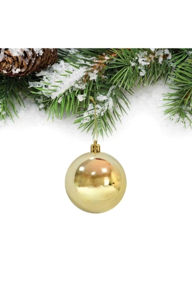 Pazariz Yılbaşı Çam Ağacı Süsü Altın Top 6 Cm 6'Lı ürün görseli