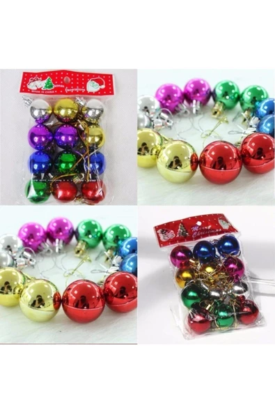 Pazariz Yılbaşı Ağacı Top Süs - 3 Cm 12 Adet ürün görseli
