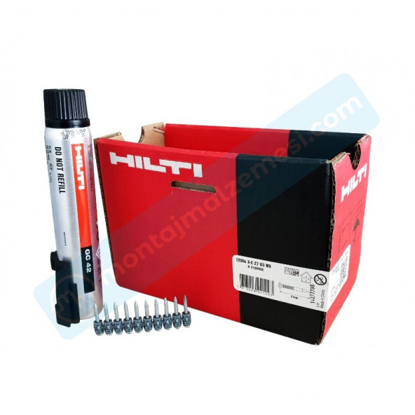 Hilti Çivi Tabancası GX 3 Çivisi 1200 Adet + Gaz GC 42 - 1