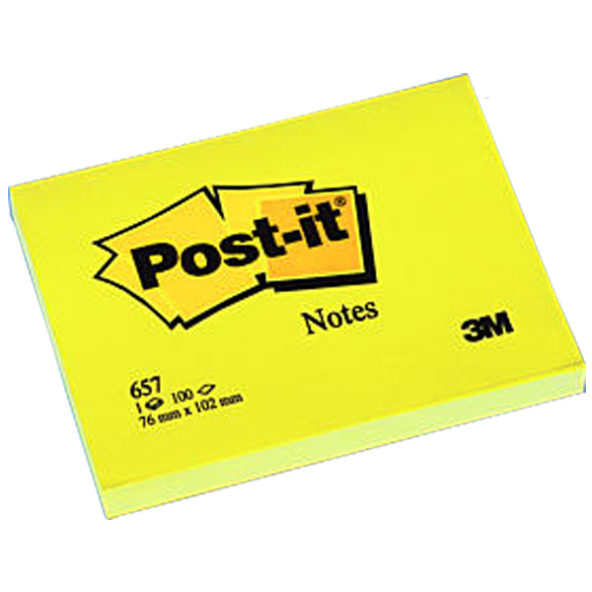 Post-it Yapışkanlı Not Kağıdı  (12 li)  100 YP 76x102 Sarı 657