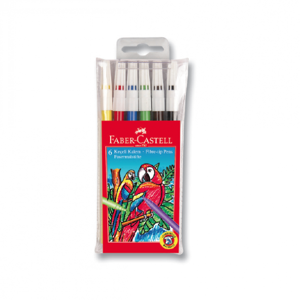Faber-Castell Keçeli Boya Kalemi ( 12 adet ) Yıkanabilir 6 Renk 5067 155106