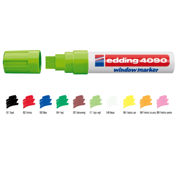 Edding Cam Kalemi Kesik Uçlu Fosforlu Turuncu 4090 ( 5 adet  )