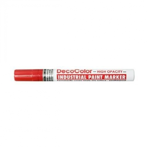 Marvy Markör(12 li) İndustrıal Paint Suya Ve Isıya Dayanıklı Fiber Uç 4.5 MM Kırmızı 728