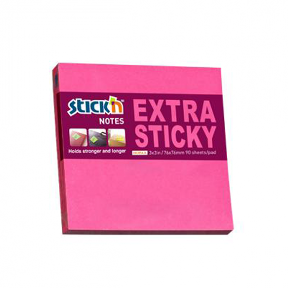 Hopax Stıckn Yapışkanlı Not Kağıdı ( 12 adet) Extra 90 YP 76x76 Neon Pembe 21671