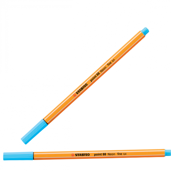 Stabilo Keçe Uçlu İnce Kalem  ( 10 adet) 88 Point 0.4 MM Fosforlu Mavi 88/031