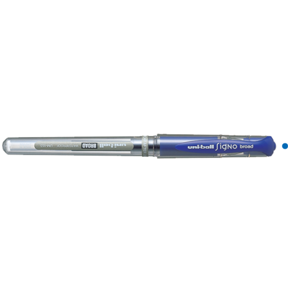 Uni-Ball Roller Kalem ( 12 adet )  Signo Broad Jel Bilye Uç İmza Kalemi 1.0 MM Mavi UM-153