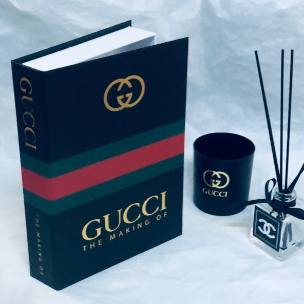 GUCCI OPENABLE DECORATIVE BOOK BOX RED - GREEN & GOLD