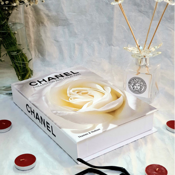 Chanel, Rose - Cream, Openable Decorative Book Box, Fashion Fake Books, Home Decor - 2