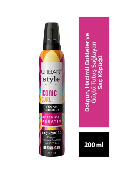 Urban Care Style Guide Iconic Curl Hacimli Bukleler Sağlayan Saç Köpüğü-güçlü Tutuş-vegan-200 ml