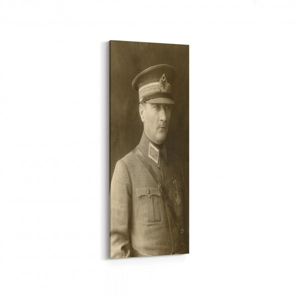 Olla 12412 Mustafa Kemal Atatürk Dikey İnce Kanvas Tablo - 1