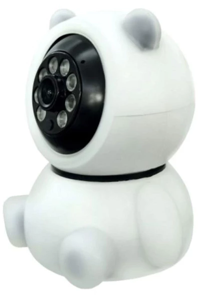Pazariz Panda Görünümlü 360° 1080p Ip Güvenlik Kamerası Gece Görüşlü Bebek Bakıcı Ip Wifi Kamerası - 3