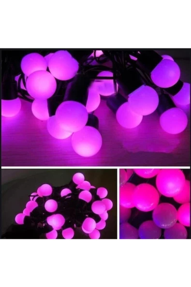 Pazariz 5 Metre Pembe Top Led Yılbaşı Süsü - Resim 3