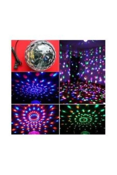 Pazariz Led Kristal Küre Disko Topu 6 Renk-usb-sese Duyarlı Uzaktan Kumadalı - Resim 2