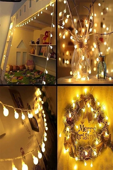 Pazariz Peri Led Işık 10 Metre (sarı) Pilli Led - Resim 2