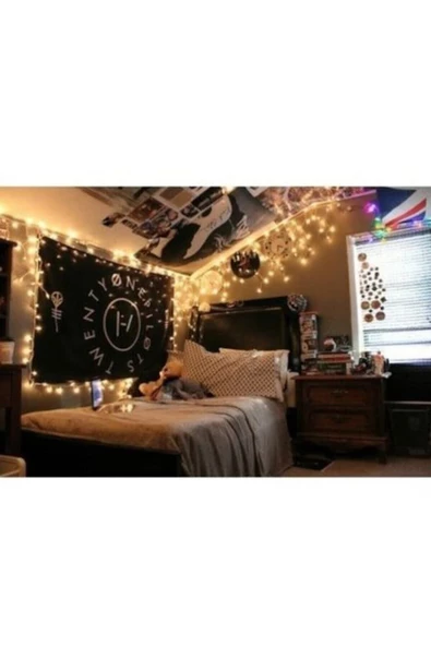 Pazariz Dekoratif Led 10 Metre Animasyonlu Yılbaşı Süs Ip Sarı Led Işık - Resim 3