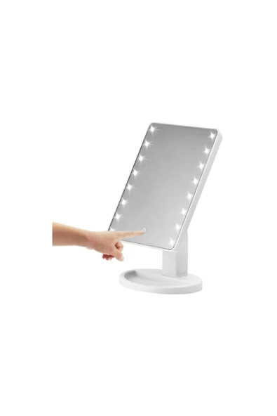 Pazariz Led Işıklı Dokunmatik Makyaj Aynası Beyaz ürün görseli 1