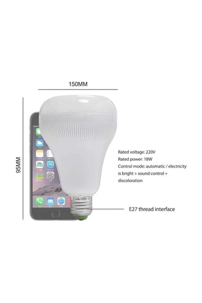 Pazariz Bluetooth Hoparlör Led Ampül Beyaz Lamba Renk Değiştirir