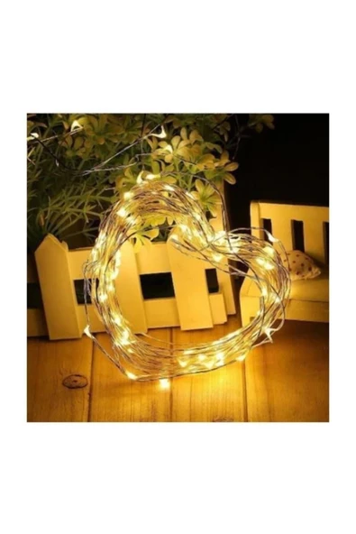 Pazariz Peri Led Işık 10 Metre (sarı) Pilli Led - Resim 3