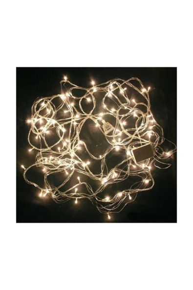 Pazariz 100 Led Işık Yılbaşı Süslemesi - Beyaz Renk 10 Metreürün 10 Metredir. Fişli ürün görseli 1