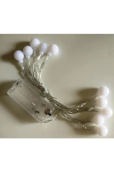 Pazariz Yılbaşı Ağacı Süsü Renkli Toplar Led Işık 10 Top 2 Metre Zincir - Resim 2