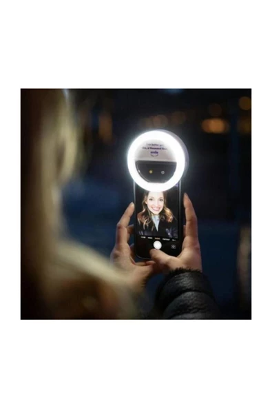 Pazariz Selfie Işığı 3 Kademeli Led Aydınlatma Telefon Aparatı - Pembe - Resim 2