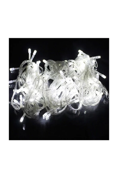 Pazariz 100 Ampullü Pirinç Işık Yılbaşı Işığı 10 Metre Beyaz Işık 220 Volt ürün görseli 1