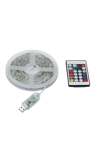 Pazariz Animasyonlu Suya Dayanıklı Şerit Led 5 mt Usb Girişli Telefon Kontrollü Rgb Sese Duyarlı - Resim 2