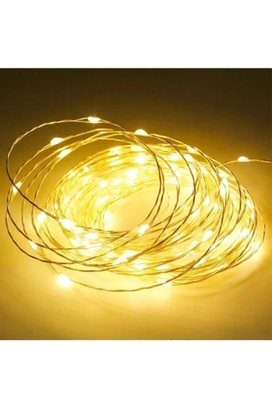 Pazariz 10 Metre Peri Led Ince Tel Pilli Dekoratif Led Işık - Resim 3