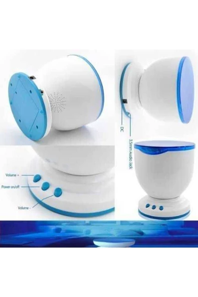 Pazariz Dalga Görünümlü Okyanus Gece Lambası Projektör - Resim 3