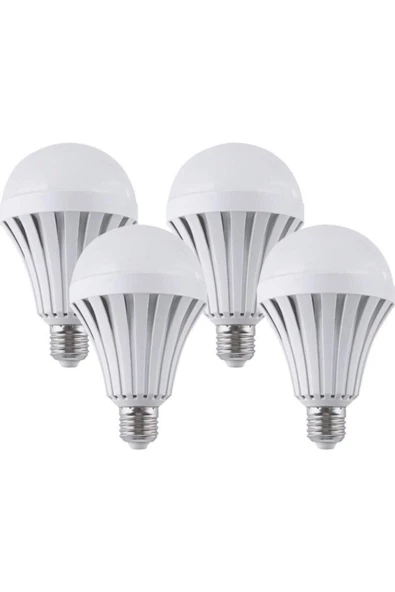 Pazariz 9 Watt Şarjlı Led Ampul Seyyar Askı Aparatlı Ampul 4 Adet - 3