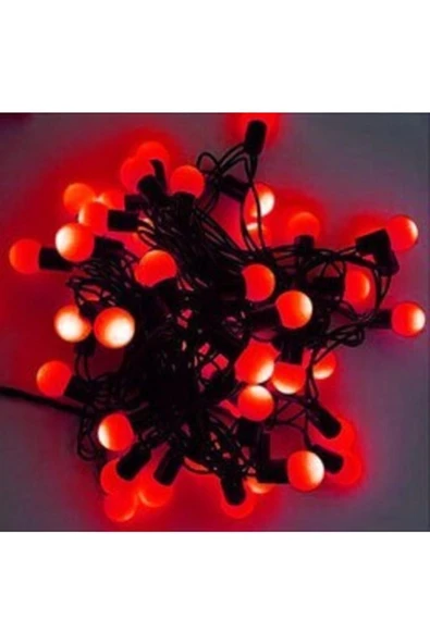 Pazariz 4 Metre Kırmızı Top Led Yılbaşı Süsü ürün görseli 1