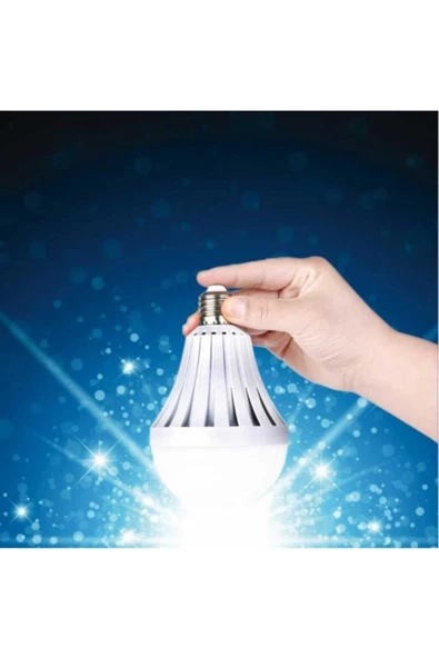 Pazariz Pazarız Şarjlı Led Ampul 9 Watt Beyaz Işık Acil Durum Aydınlatma 5 Adet