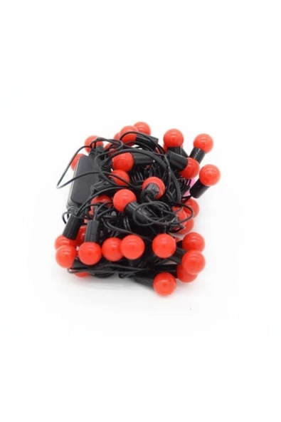 Pazariz 4 Metre Kırmızı Top Led Yılbaşı Süsü - Resim 2