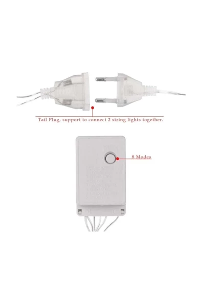 Pazariz Dekoratif 100 Led Animasyonlu Süs Işık Prizli Karışık Renk 10 Mt. - Resim 3