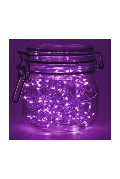Pazariz 10 Metre Peri Led Çok Amaçlı Yılbaşı Parti Dekoratif Aydınlatma - Mor - Resim 3