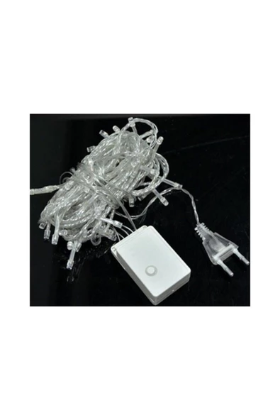 Pazariz 10 Mt 100 Led Işık Renkli Noel Yılbaşı Agaç Süsleme Led Süs 9 Fon - Resim 3