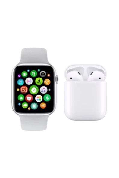 Pazariz Akıllı Saat Smart Watch T500 +  12  Kablosuz Kulaklık 2'li