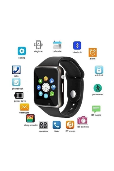 Pazariz Led Smart T500 Akıllı Saat / Dokunmatik / Tam Uyumlu - Resim 3