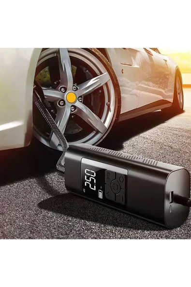 Pazariz Araç Lastik Hava Pompası Şarjlı akıllı kablosuz taşınabilir Dijital Led Göstergeli - 2