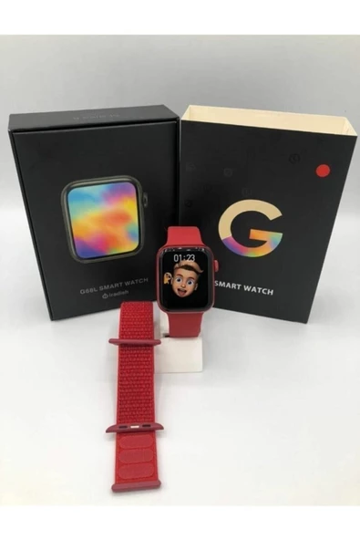Pazariz G68l Smart Watch 6s Akıllı Saat Konuşma Özellikli Türkçe Menü Yan Tuşlar Aktif Kırmızı