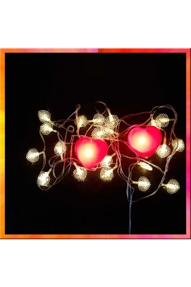 Pazariz Yılbaşı Hediye Seti - 3mt Damla Led+2 Kalp Led - Resim 3