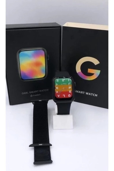 Pazariz G68l Smart Watch 6s Akıllı Saat Yan Tuşlar Aktif Uygulama – Çift Kordon Siyah