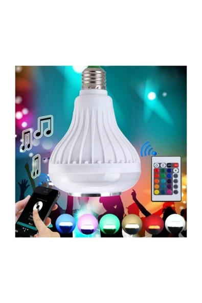 Pazariz Bluetooth Hoparlör Ve Led Lamba Uzaktan Kumandalı Ampül