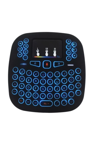 Pazariz 2.4ghz I18 Mini Kablosuz Klavye Touch Pad Işıklı Klavye