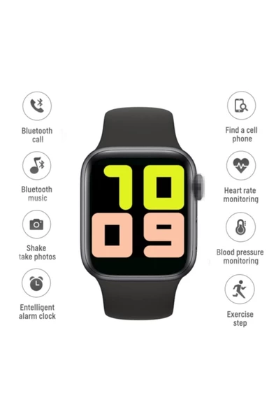 Pazariz T500 Akıllı Saat Ios/android Uyumlu Smart Watch Siyah - Resim 2
