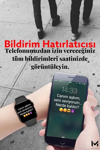 Pazariz Akıllı Saat L800 + Aırpods I12 Kablosuz Kulaklık Ikili Siyah Set Uyumlu - Resim 3