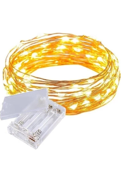 Pazariz 10mt Peri Günışığı 100 Led Pilli Noel Parti Yılbaşı Ağaç Dekor Aydınlatma Lamba Animasyonlu Süsleme