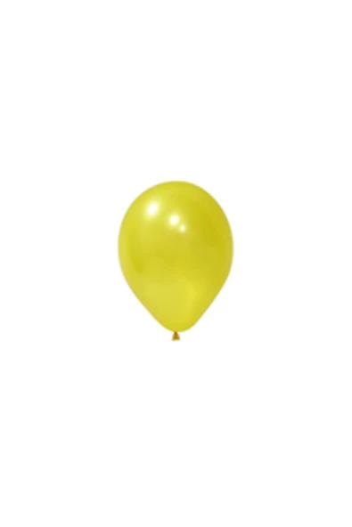 Pazariz 12 Inç Standart Boy Metalik Balon Sarı 100 Adet