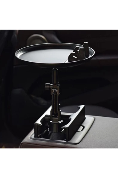 Pazariz Araba Yiyecek Tepsisi Bardak Tutucu Içecek Organizer Masa 360 ° Dönen Kaymaz Yuvarlak - 3
